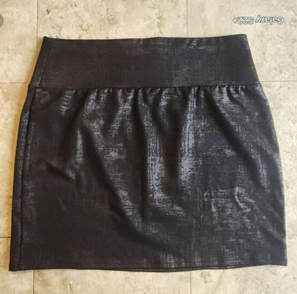 K12 Apt 9 black dressy mini skirt with wide elastic waistband